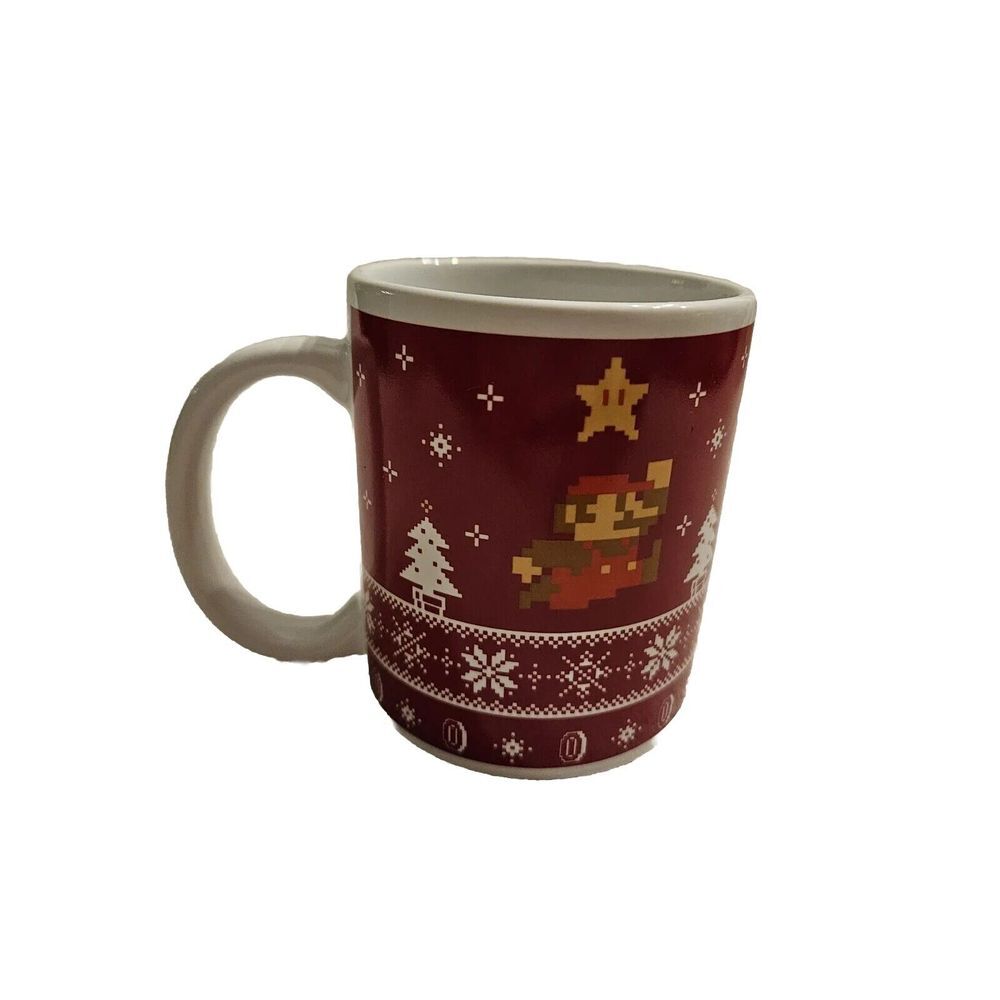 Super Mario‎ Brothers Retro 8-Bit Christmas Mug Gamestop Exclusive
